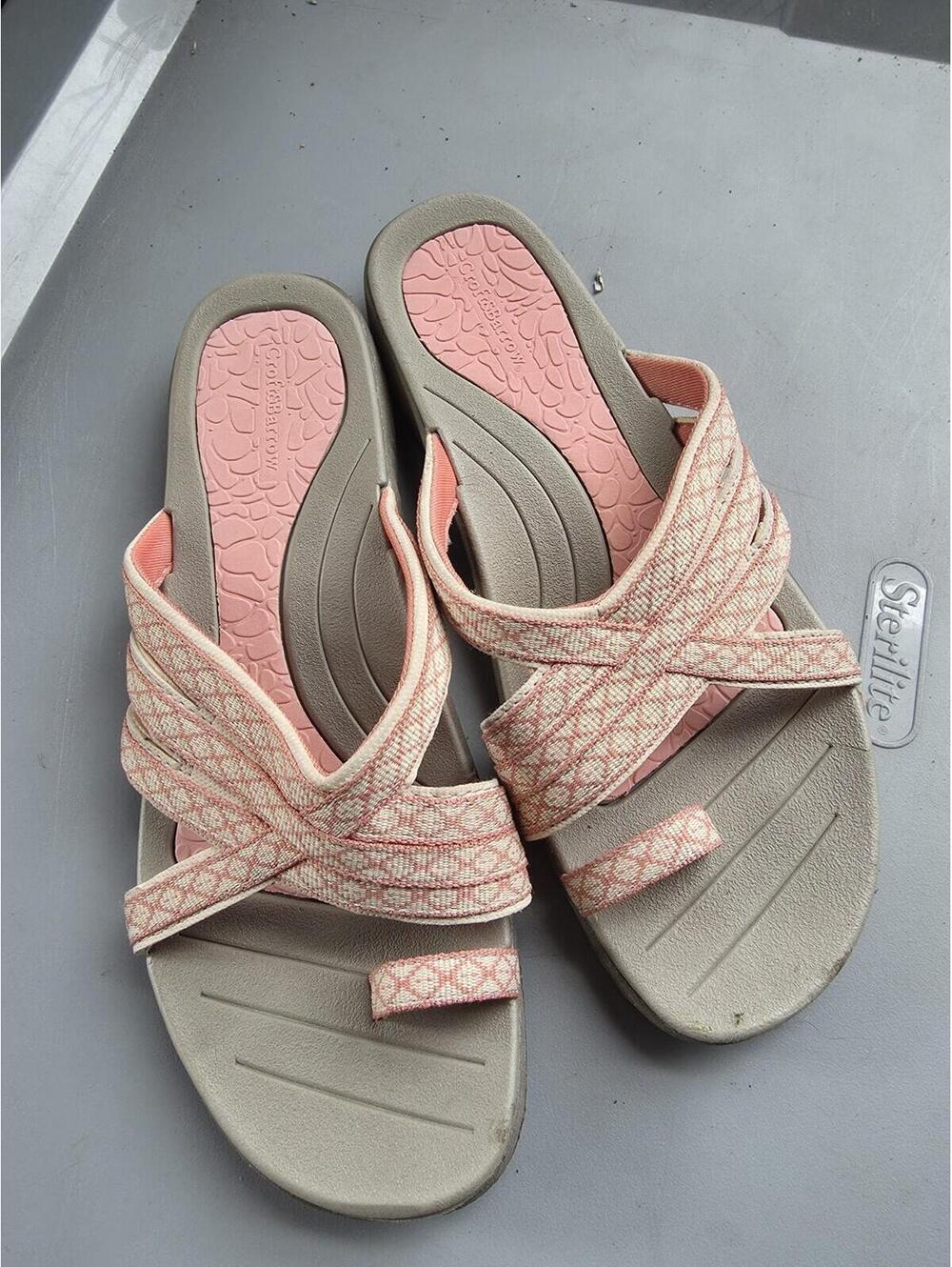 Croft and barrow Shoes Womens Size 8 Gray Pink Athletic Sandals Comfort Outdoor